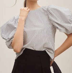 Maeve Puff-sleeve Boatneck Top